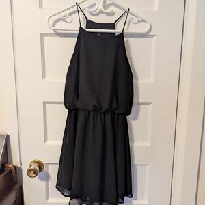 Final Touch Black Strapless-Look Spaghetti-Strap Dress